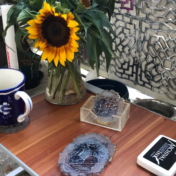 Let’s Celebrate w/ this adorable 4-piece coaster set and stand. Specify colors + - Picture 4 of 15